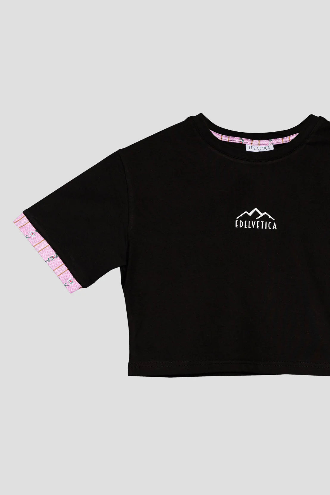 Crop Top mit Armabschluss und Edelweiss Design