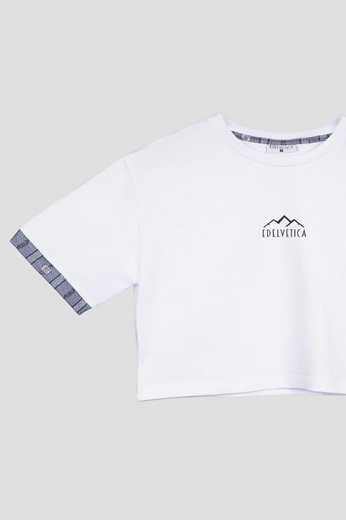 Crop Top mit Armabschluss und Edelweiss Design