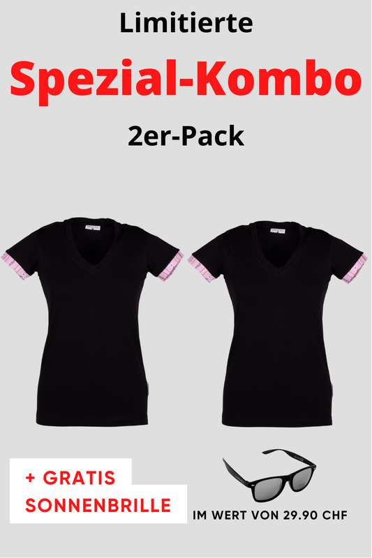 Damen 2er Kombo Edelweiss T-Shirt + Gratis Brille