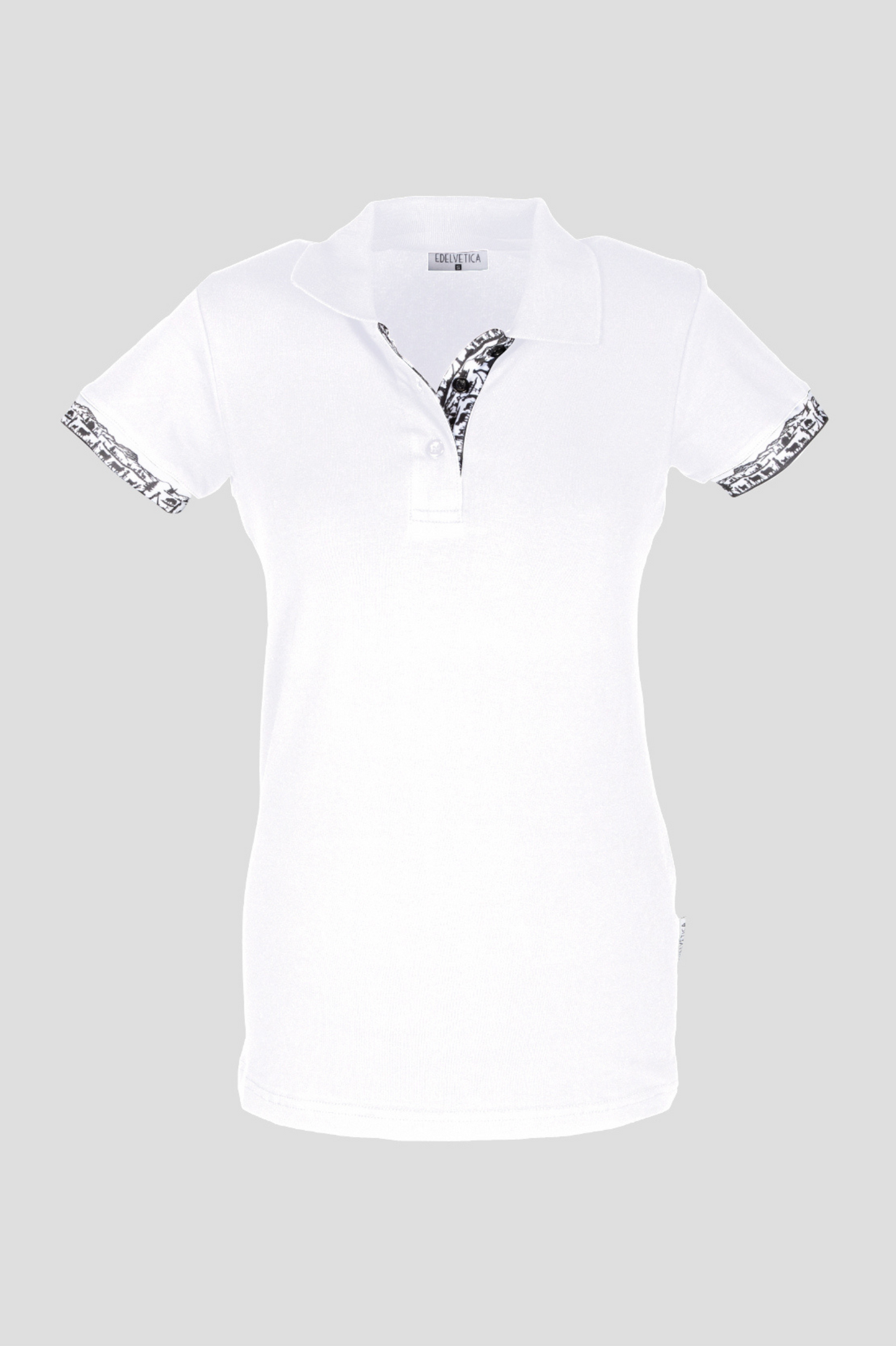 Damen Scherenschnitt Polo Shirt Krageninnenseite & Armabschluss