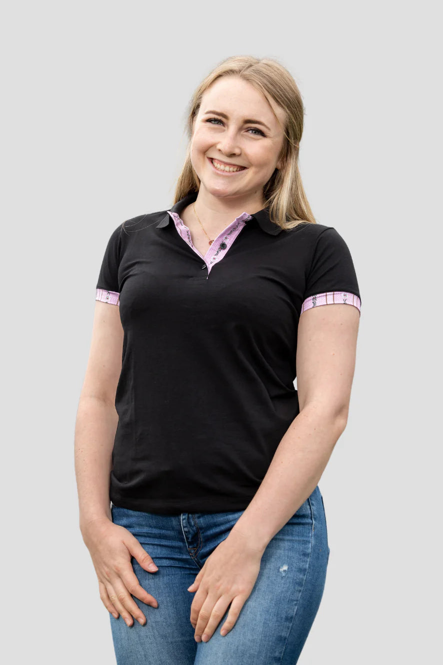 Polo Shirt Edelweiss Damen mit einzigartigem Kragen- und Armabschlussdesign von Edelvetica