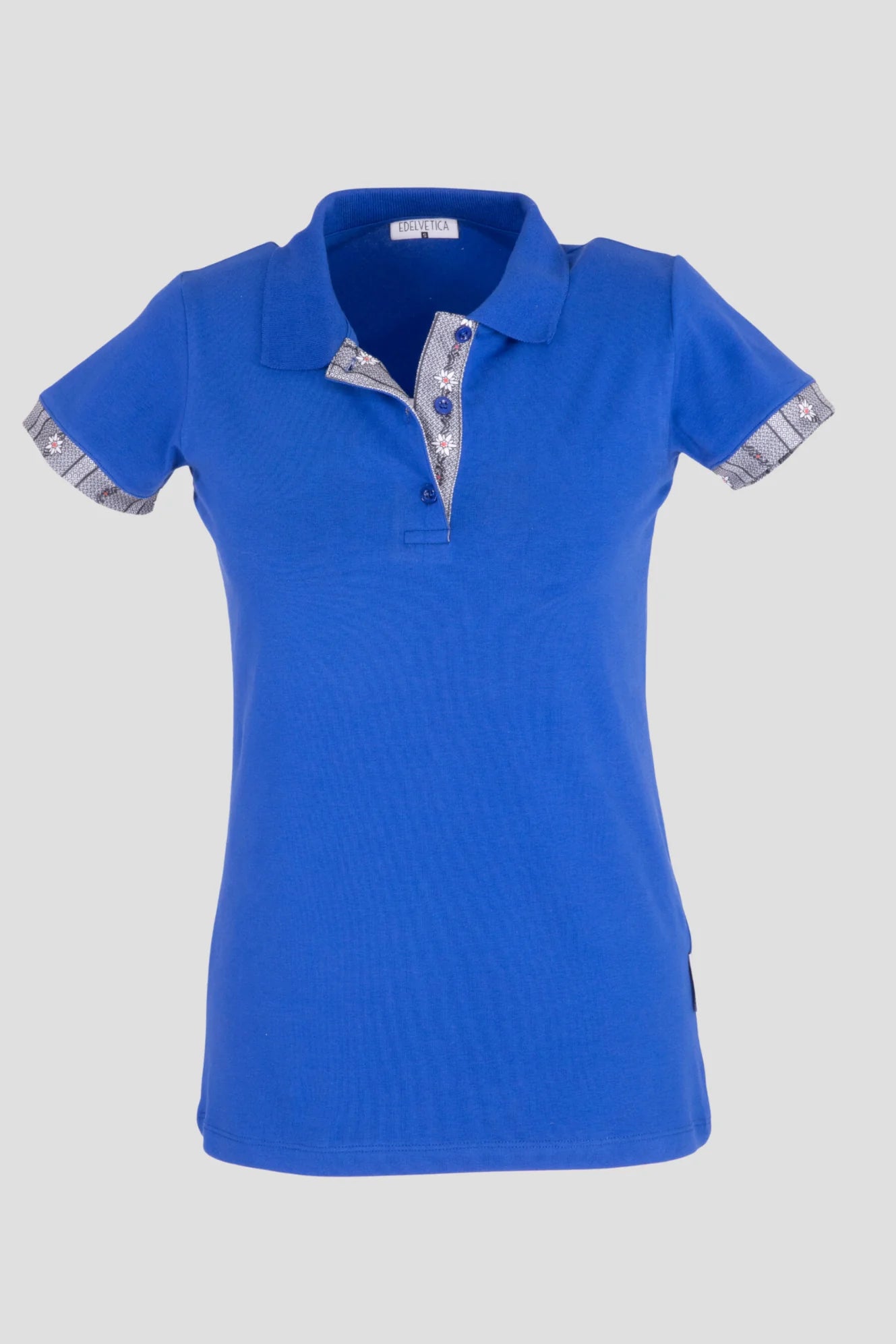 Polo Shirt Edelweiss Damen mit einzigartigem Kragen- und Armabschlussdesign von Edelvetica