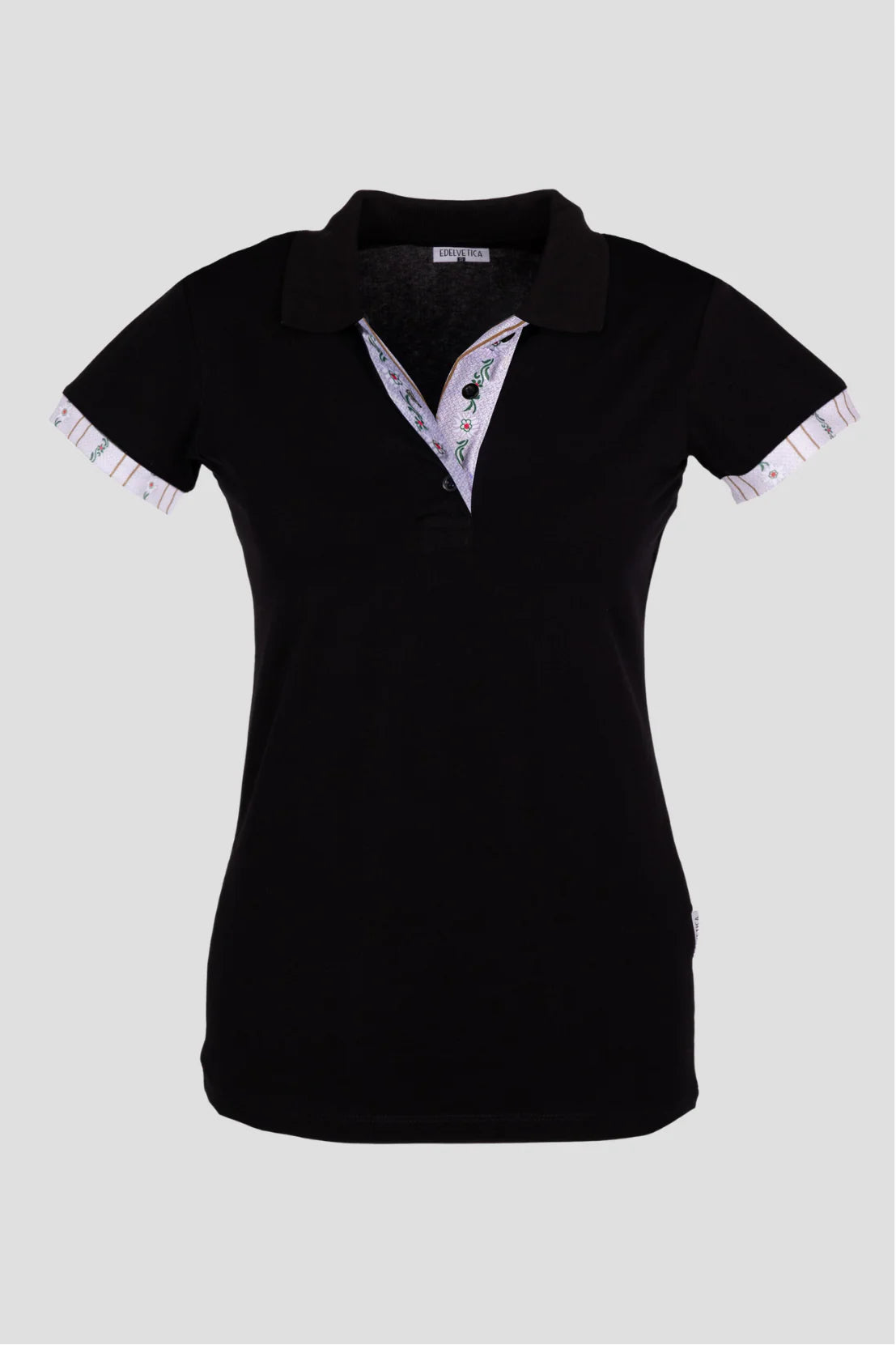 Polo Shirt Edelweiss Damen mit einzigartigem Kragen- und Armabschlussdesign von Edelvetica