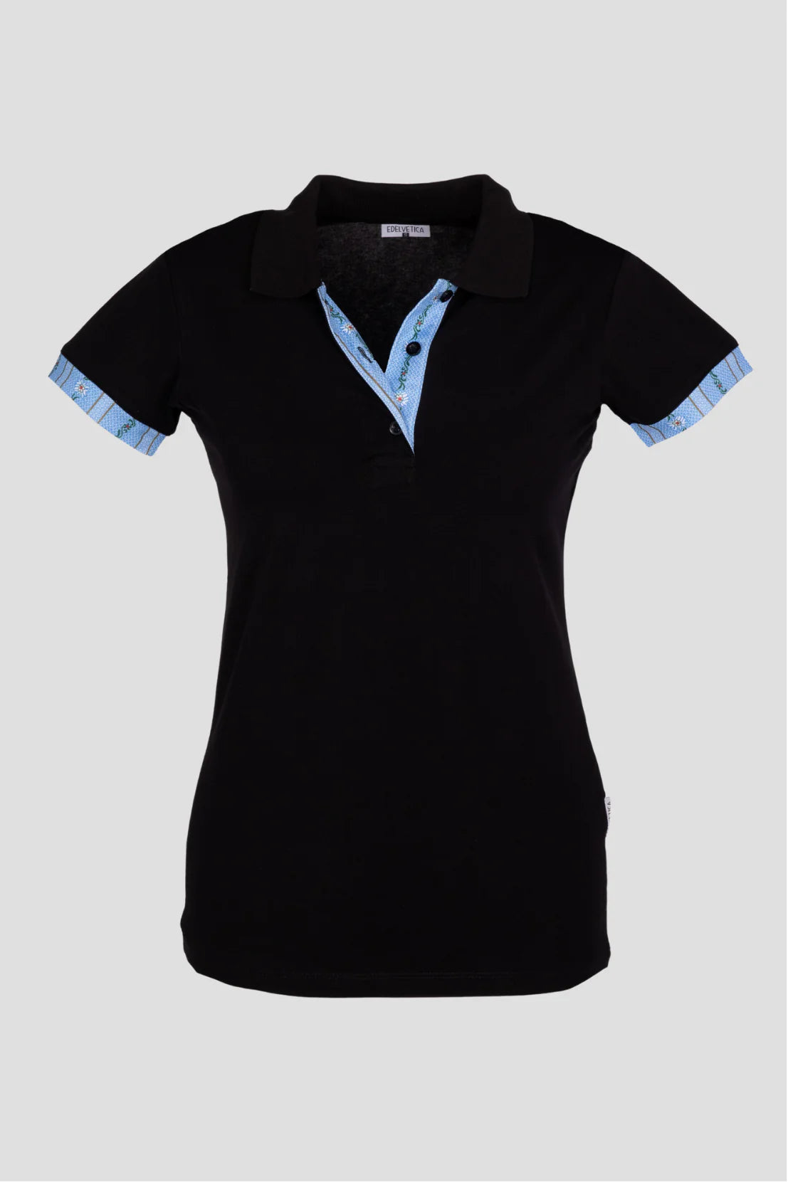 Polo Shirt Edelweiss Damen mit einzigartigem Kragen- und Armabschlussdesign von Edelvetica