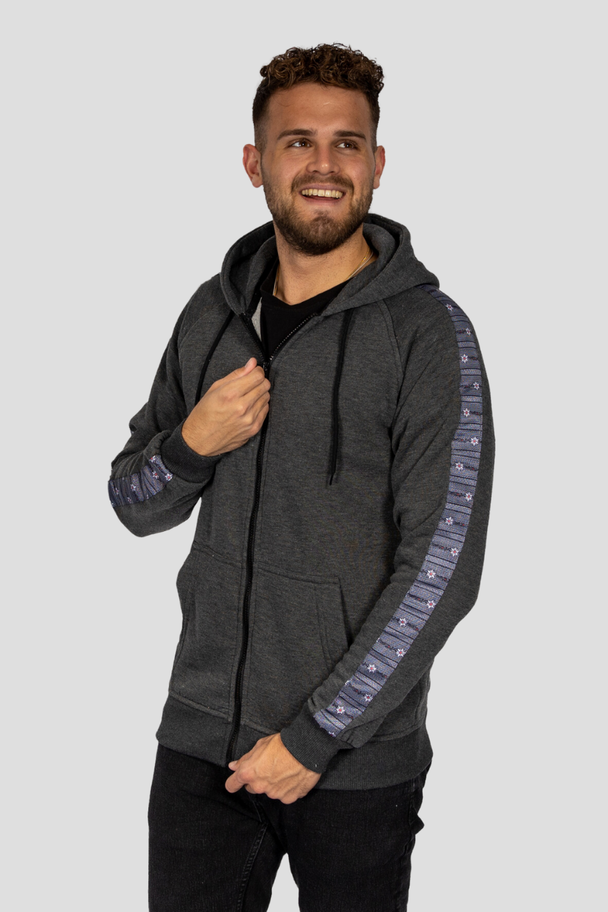 Herren-Sweatjacke mit Edelweiss-Design von Edelvetica in verschiedenen Farben, aus 100% Premium-Baumwolle.